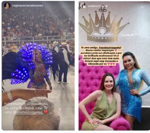 Musa da Rosas de Ouro recebe apoio após rebaixamento da escola no Carnaval de SP